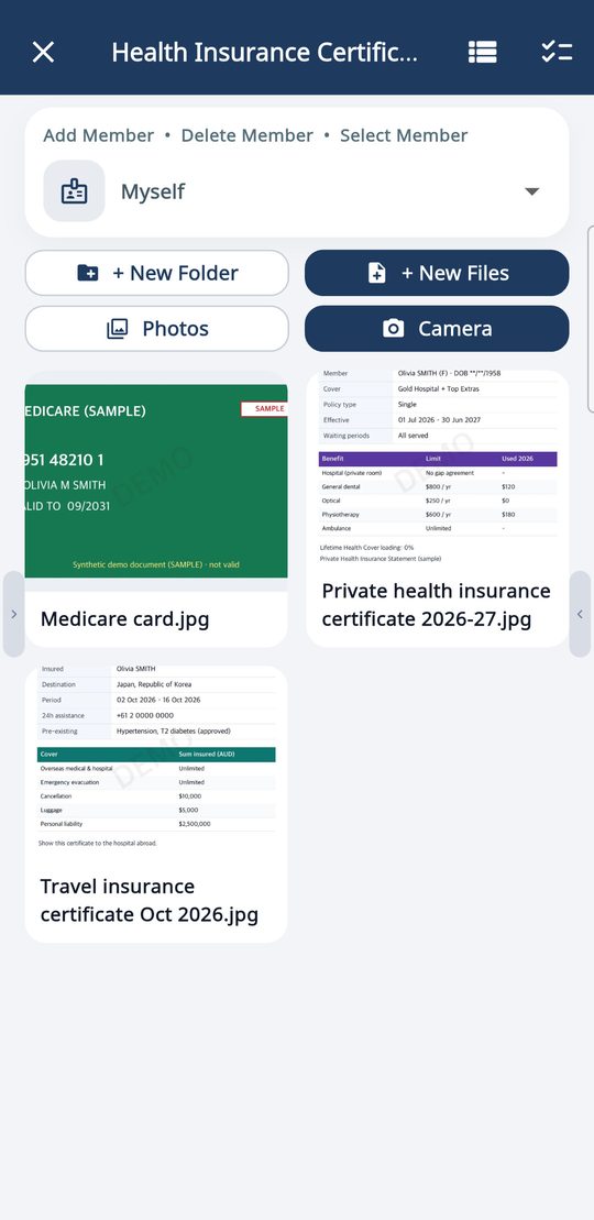 Insurance certificates